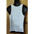Mens - White Vest - Make - Woolworths - Size - L chest 102-107cm