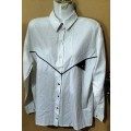 Ladies - White With Black Blouse - Make - Shelley Sport - Size - 10