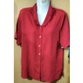 Ladies - Red Blouse - Make - Judy`s Pride - Size - S