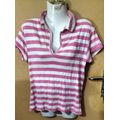 Ladies - Pink & White Shirt - Make - Topic - Size - L