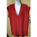 Ladies - Red Cardigan - Make - Woolworths - Size - L