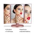 Tri-Fold Mirror With 22 Surrounding LED Lights