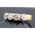 HEAVY DIAMOND 0,60ct RING 18ct YELLOW AND WHITE GOLD. *JEWELLER CERTIFIED R19'824* - ESTATE RING