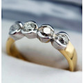 HEAVY DIAMOND 0,60ct RING 18ct YELLOW AND WHITE GOLD. *JEWELLER CERTIFIED R19'824* - ESTATE RING