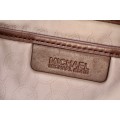 MICHAEL KORS CANVAS AND LEATHER TOTE. MK SIGNATURE PATTERN. "AS-NEW" CONDITION. COMES IN DUST COVER