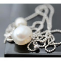 DELICATE GENUINE BAROQUE PEARL STERLING SILVER 925 NECKLACE. SIMPLE AND ELEGANT.