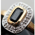 VINTAGE ART DECO SAPPHIRE AND DIAMOND 9CT YELLOW GOLD RING. *JEWELLER VALUATION R 8'848*