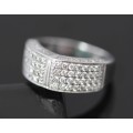 SOLID CONTEMPORARY DESIGN 0,85ct DIAMOND RING. 14CT WHITE GOLD. JEWELLER EVALUATION AT *R33'849 7,4g