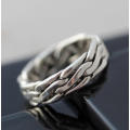 UNUSUAL HANDCRAFTED BASKET WEAVE MEXICAN STERLING SILVER RING. 925. HEAVY 8,64 grams!