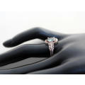 UNUSUAL MYSTIC TOPAZ AND DIAMOND STERLING SILVER RING. 925. LIMITED EDITION HALLMARK