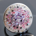 STRIKING HANDCRAFTED REAL MOTHER OF PEARL MOSAIC STERLING SILVER RING. 925. HEAVY!