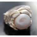 GLORIOUS LARGE & DRAMATIC NATURAL PEARL CABOCHON IN STERLING SILVER 925