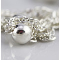 SPIGA LINK ITALIAN STERLING SILVER 925 CHAIN WITH SMALL, DECORATIVE BALLS. 546mm LONG