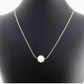 ELEGANT SIMPLICITY - NATURAL CREAMY WHITE 11 mm PEARL ON 44CM ITALIAN STERLING SILVER CHAIN