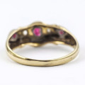 VINTAGE `CHESTER` DESIGN RUBY AND DIAMOND 18CT YELLOW GOLD RING