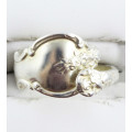 COLLECTABLE FLORAL VINTAGE `TEASPOON` STERLING SILVER RING. 925