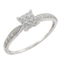 WHITE 9CT GOLD DIAMOND RING. COMES WITH INDEPENDENT AUTHENTICATION and EVALUATION CERT FOR R13`000