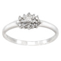 DAINTY VINTAGE DIAMOND CLUSTER 9CT WHITE GOLD RING COMES WITH JEWELLER CERT R10`800