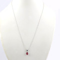 PRETTY PINK NATURAL RUBY STERLING SILVER PENDANT ON A 49CM STERLING SILVER CHAIN