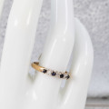 ENGLISH VINTAGE SAPPHIRE AND DIAMOND 9CT YELLOW GOLD RING. * JEWELLER`S EVALUATION R14`000 *