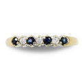 ENGLISH VINTAGE SAPPHIRE AND DIAMOND 9CT YELLOW GOLD RING. * JEWELLER`S EVALUATION R14`000 *