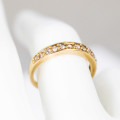 COGNAC DIAMOND HALF-ETERNITY 9CT YELLOW GOLD RING. 0,52 CARATS OF DIAMONDS *JEWELLER CERT. R13`000*