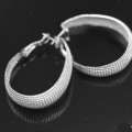 A DIFFERENT TAKE ON CLASSIC STERLING SILVER HOOP EARRINGS! 925