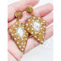 FUN AND FABULOUS, A MIX OF NATURAL & CREATED.... NATURAL MOTHER OF PEARL w/CUBIC ZIRCONIA EARRINGS