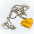 NATURAL BUTTERSCOTCH AMBER STERLING SILVER PENDANT ON CHAIN