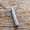 SOLID STERLING SILVER MODERN PENDANT NECKLACE on STERLING SILVER `LIQUID LINK` CHAIN