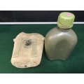 PATTERN 70 WATER BOTTLE (Canteen) & POUCH, 1 LITER. SADF-ARMY (LID CRACKED) ###PAYPAL WELCOME ###