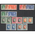 GB 1937 CORONATION ISSUE COUNTRIES N-V 20 SETS MINT