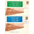 FDCS FIRST OFFICIAL ELECTRIC PASSENGER TRAIN COVER WITH EXTRA CACHES ON BACK 2 COVERS