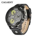 *JUST IN* CAGARNY Dual Movt Luxurious *Date Function* Leather Timepiece