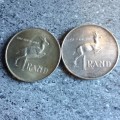 1967 AND 1966 RSA SILVER RAND ONE COINS. BID PER COIN TO TAKE BOTH.