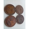 Early Union Pennies.1932,33 ,35 and 1936.