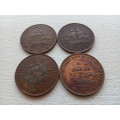 Early Union Pennies.1932,33 ,35 and 1936.