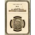 1948 Half Crown // 2.5 Shilling , NGC graded MS62 !!