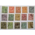 1912-1913 King George V Set of 15 Stamps + extras