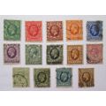 Great Britain 1924-1928 King George V Set of 12 Stamps+ 2 extra