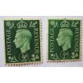1937-1939 Great Britain King George VI Set 21 Stamps (some doubles)