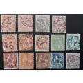 France, 1900 Definitive Issue Stamps Beautiful Complete Set, 14 Stamps