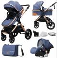 Belecoo X1 Baby Pram Stroller 3 in 1 Kids Carry Pram Stroller & Car Seat Trolley Baby 0-4.5 years