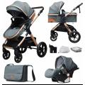 Belecoo X1 Baby Pram Stroller 3 in 1 Kids Carry Pram Stroller & Car Seat Trolley Baby 0-4.5 years