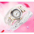 CCQ 2016 New Fashion Casual Quartz Women Rhinestone Watch Braided Leather Bracelet Watch