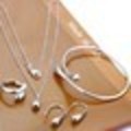 Eardrop Water Drop Big Hand Chain Bracelet Necklace Ring Hook Oval Earings Set