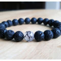 2016 Mens Lava Rock Dragon Veins Agate Beaded Stretch Bracelet Fathers Day Gift