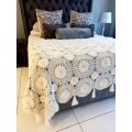 White Vintage Hand Crochet Bedspread/bed cover (Queen)