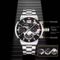 DEYROS Luxury Men`s Stainless Steel Watch - Black with Gold