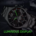 DEYROS Luxury Men`s Stainless Steel Watch - Black with Gold